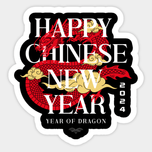 Happy Chinese New Year 2024, Year Of Dragon 2024, Lunar New Year 2024 Sticker